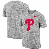 Philadelphia Phillies Nike Heathered Black Sideline Legend Velocity Travel Performance T-Shirt